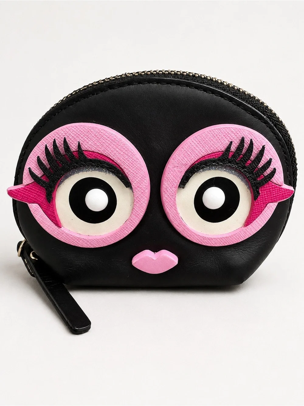 kate spade Monster Black and Pink Eye Appliqué Coin Pouch